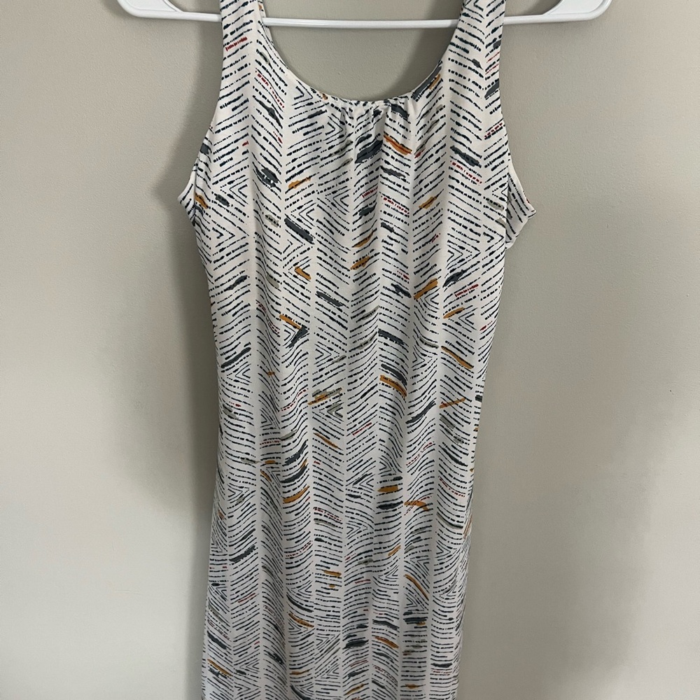 Prana White and Black Patterned Midi Dress
